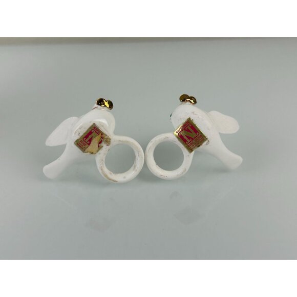 Napcoware Dove Taper Candle Huggers Christmas Holiday Decor Ceramic Taiwan VTG - Picture 14 of 16